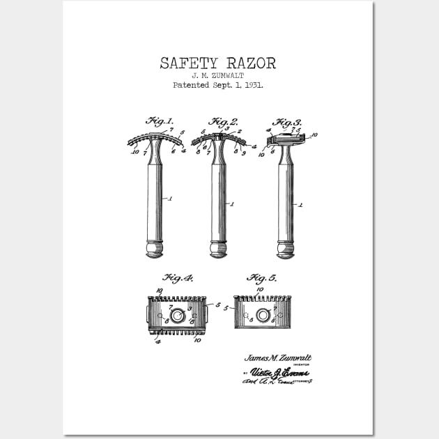 SAFETY RAZOR patent Wall Art by Dennson Creative